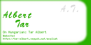 albert tar business card